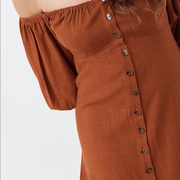 NWT Spell & the Gypsy Rani Mini Dress Rust Linen S - Picture 3 of 14
